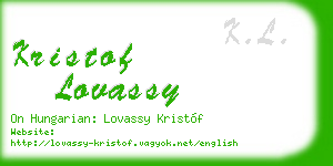 kristof lovassy business card